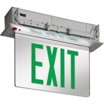 Image for Lithonia Lighting® 120V Green LED Exit Sign (Gray) from HD Supply