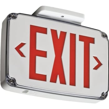 Lithonia Lighting® WLTE LED Wet Location Emergency White Exit Sign, Double Faced, Red Letters, Battery Back-Up