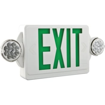 Image for Lithonia Lighting® LHQM Series LED White Emergency Exit/Unit Combo, Green letters from HD Supply