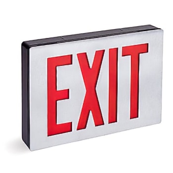 Lithonia Lighting® LE Signatures Series LED Die-Cast Aluminum Black Emergency Exit Sign, Double Sided, Red Letters