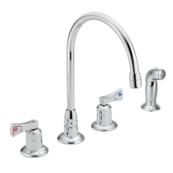 Image for Moen M-DURA Chrome 1.5GPM Two-Handle Kitchen Faucet With Side Spray from HD Supply