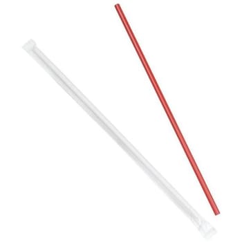 Image for Dixie 10.25" Wrapped Jumbo Red Disposable Plastic Straws Case Of 2000 from HD Supply