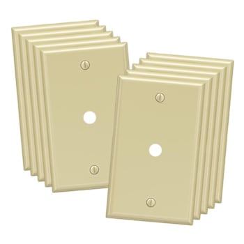 Image for Maintenance Warehouse 1-Gang Unbreakable Polycarbonate Standard-Size Audio/Cable Wall Plate In Gloss Ivory, 10-Pack from HD Supply