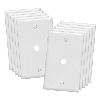 Image for Maintenance Warehouse 1-Gang Unbreakable Polycarbonate Standard-Size Audio/Cable Wall Plate In Gloss White, 10-Pack from HD Supply