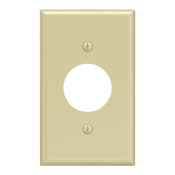 Maintenance Warehouse 1-Gang Unbreakable Polycarbonate Standard-Size Round Receptacle Wall Plate In Gloss Ivory, 1-Pack