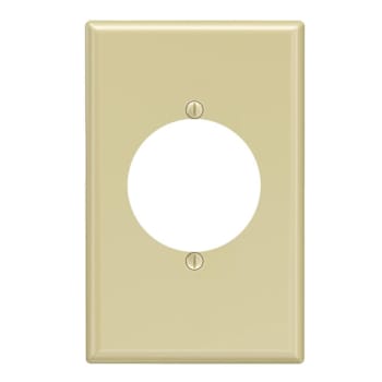 Maintenance Warehouse 1-Gang Unbreakable Polycarbonate Standard-Size Round Receptacle Wall Plate In Gloss Ivory, 1-Pack