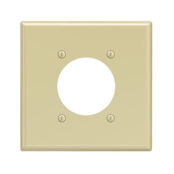 Maintenance Warehouse 2-Gang Unbreakable Polycarbonate Medium Size Flush Mount Power Outlet Wall Plate In Gloss Ivory, 1-Pack