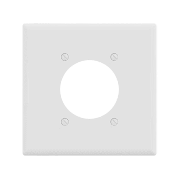 Maintenance Warehouse 2-Gang Unbreakable Polycarbonate Medium Size Flush Mount Power Outlet Wall Plate In Gloss White, 1-Pack