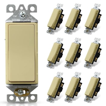 Image for Maintenance Warehouse 15 Amp Single-Pole Rocker Light Switch In Ivory 10-Pack from HD Supply