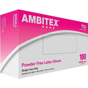 Image for Ambitex Small Latex Disposable Powder-Free Usda-Approved Gloves Package Of 100 from HD Supply