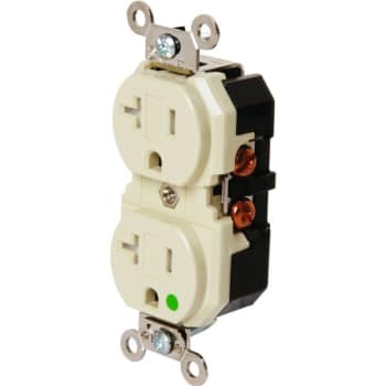 Image for Hubbell-Pro 20 Amp 125 Volt Hospital-Grade 3-Wire Grounding Duplex Standard Outlet (Ivory) from HD Supply