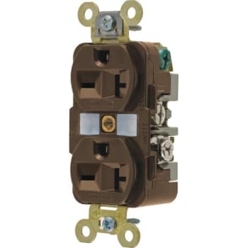 Image for Hubbell® 20 Amp 250 Volt Self-Grounding Duplex Standard Outlet (Brown) from HD Supply