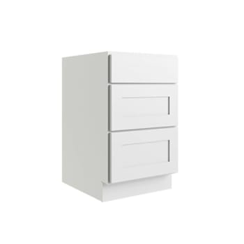 Image for CNC Cabinetry Luxor 3-Drawer Vanity Base Cabinet, Ada, 18"W, Shaker White from HD Supply