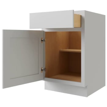 Cnc Cabinetry Luxor 21" Base Cabinet, Left Hinge Door, Shaker Misty Grey