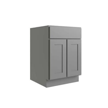 Image for Cnc Cabinetry Luxor 24" 2-Door Sink Base Cabinet, Shaker Misty Grey from HD Supply