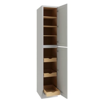 Image for Cnc Cabinetry Utility Cabinet, 3 Pull Out, Right, 18"w X 96"h, Shaker White from HD Supply
