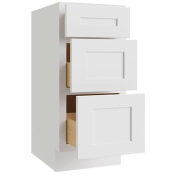 Image for Cnc Cabinetry Luxor 3-Drawer Vanity Base Cabinet, Ada, 5-Pc, 18"w, Shaker White from HD Supply