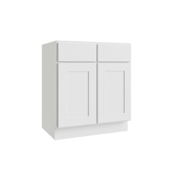 Image for CNC Cabinetry Luxor Vanity Base Cabinet, 30"W X 34.5"H X 21"D, Shaker White from HD Supply
