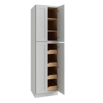 Image for Cnc Cabinetry Luxor Utility Cabinet, 4 Pull Out, 24"w X 84"h, Shaker White from HD Supply