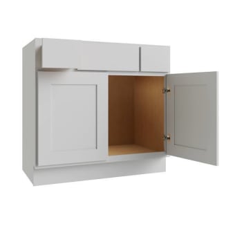 Image for CNC Cabinetry Luxor 2-Drawer Vanity Base Cabinet, 42"W, Shaker White from HD Supply