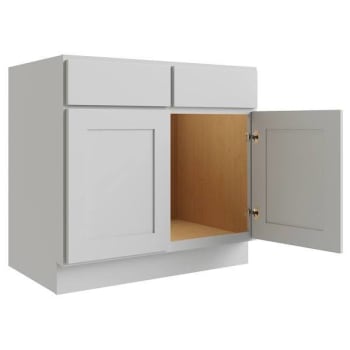 Image for Cnc Cabinetry Luxor 39" 2-Door Sink Base Cabinet, Shaker Misty Grey from HD Supply