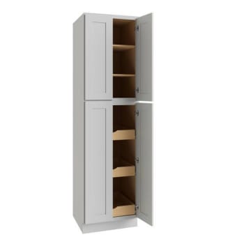 Image for Cnc Cabinetry Luxor Utility Cabinet, 3 Pull Out, 24"w X 84"h, Shaker White from HD Supply