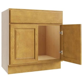 Image for Cnc Cabinetry Luxor Vanity Base Cabinet, 30"w X 34.5"h X 18"d, Shaker White from HD Supply
