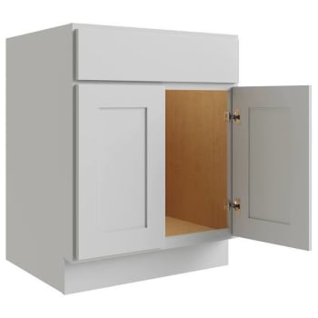 Cnc Cabinetry Luxor 27" 2-Door Sink Base Cabinet, Shaker Misty Grey