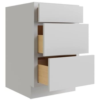 Cnc Cabinetry Luxor 18" 3-Drawer Base Cabinet, Shaker Misty Grey