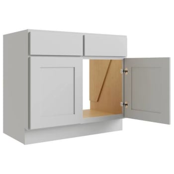 Image for Cnc Cabinetry Luxor 30" Removable Vanity Sink Base Cabinet, Shaker Misty Grey from HD Supply