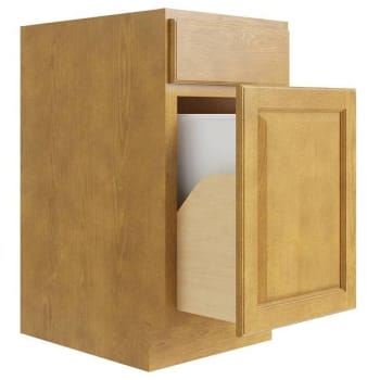 Image for CNC Cabinetry Luxor Waste Basket Cabinet, 15"W X 24"D, Shaker Misty Grey from HD Supply