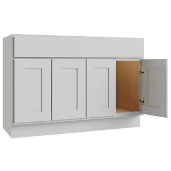 Image for Cnc Cabinetry Luxor Vanity Base Cabinet, 48"w X 34.5"h X 21"d, Shaker White from HD Supply