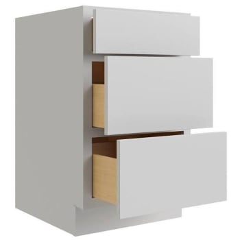 Image for Cnc Cabinetry Luxor 18" 3-Drawer Base Cabinet, Ada Height, Shaker Misty Grey from HD Supply