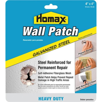 Image for Homax 5504 4" x 4" Metal Wall Patch w/ Self Adhesive Mesh, Case Of 10 from HD Supply