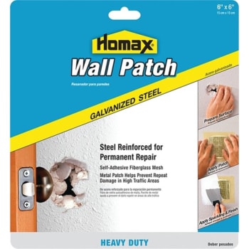Image for Homax 5506 6" x 6" Metal Wall Patch w/ Self Adhesive Mesh, Case Of 10 from HD Supply