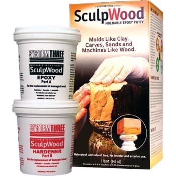 Image for System Three Resins Sculpwood Putty 2 Part Epoxy 16 Oz Resin And 16 Oz Hardener from HD Supply