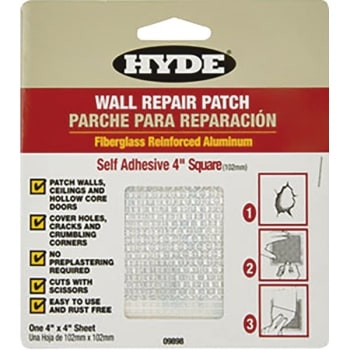 Image for Hyde 09898 4" x 4" Aluminum Self Adhesive Wall Patch, Case Of 10 from HD Supply