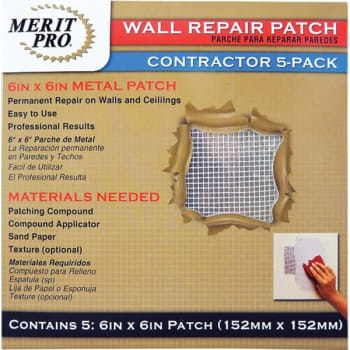 Image for Merit Pro 03220 6" x 6" Wall Repair Patch, Case Of 5 from HD Supply