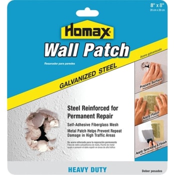 Image for Homax 5508 8" x 8" Metal Wall Patch w/ Self Adhesive Mesh, Case Of 10 from HD Supply