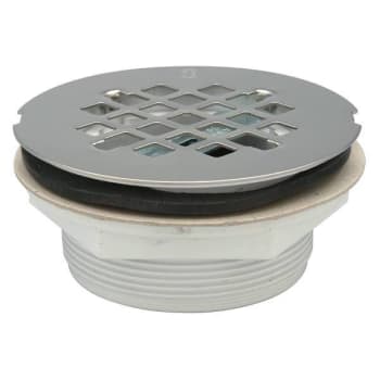 Image for Zurn 2" No Caulk Brass Shower Stall Drain Round Stainless Steel Strainer from HD Supply