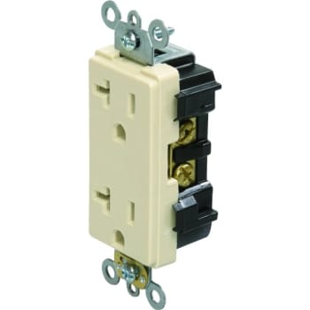Image for Hubbell® 20 Amp 125 Volt Commercial Self-Grounding Duplex Standard Outlet (Ivory) from HD Supply
