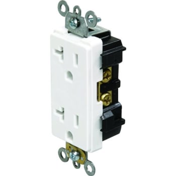 Image for Hubbell® 20 Amp 125 Volt Square Self-Grounding Straight Blade Duplex Standard Outlet (White) from HD Supply