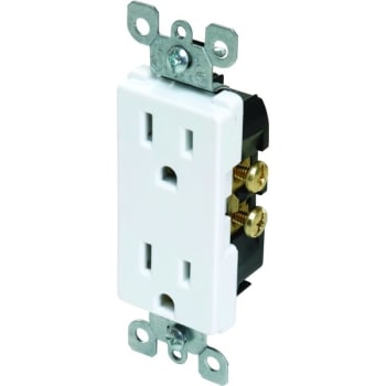 Image for Hubbell® 15 Amp 125 Volt 3-Wire Grounding Decorator Duplex Standard Outlet (White) from HD Supply