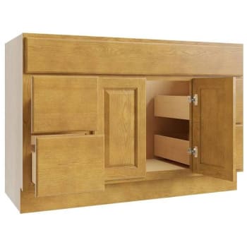 Image for Cnc Cabinetry Luxor 2-Door Vanity Cabinet, 48"wx34.5"hx21"d, Shaker White from HD Supply