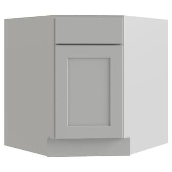 Image for Cnc Cabinetry Luxor 36" Diag Corner Sink Cabinet, Left Hinge, Shaker Misty Grey from HD Supply