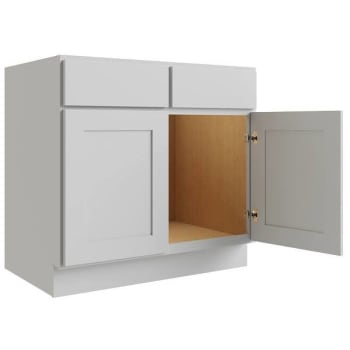 Image for Cnc Cabinetry Luxor 36" 2-Door Sink Base Cabinet, Shaker Misty Grey from HD Supply