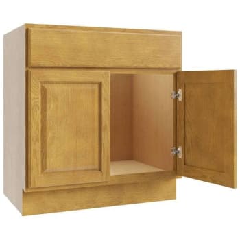 Image for Cnc Cabinetry Luxor Vanity Base Cabinet, 24"w X 34.5"h X 18"d, Shaker White from HD Supply