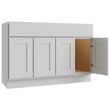 Image for Cnc Cabinetry Luxor Vanity Base Cabinet, 48"w X 34.5"h X 21"d, Shaker Misty Grey from HD Supply