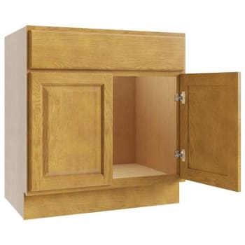 Image for Cnc Cabinetry Luxor Vanity Base Cabinet, 27"w X 34.5"h X 21"d, Shaker White from HD Supply