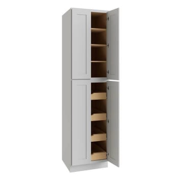 Image for Cnc Cabinetry Luxor Utility Cabinet, 4 Pull Out, 24"w X 96"h, Shaker White from HD Supply